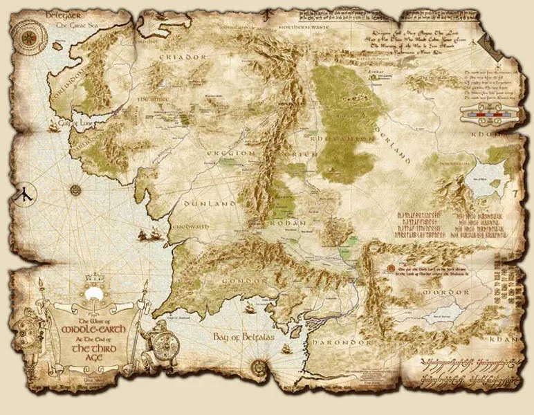 نقشه سرزمین میانه در بازی